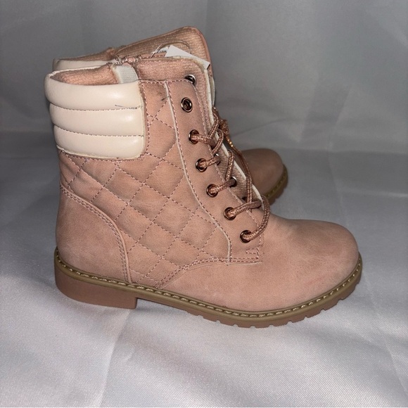 The Children’s Place Girls Blush Quilted Zip Lace-Up Boots Size 1 Youth - Picture 5 of 11